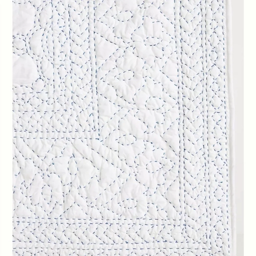 Anthropologie Hand-embroidered June Quilt Size King NWT